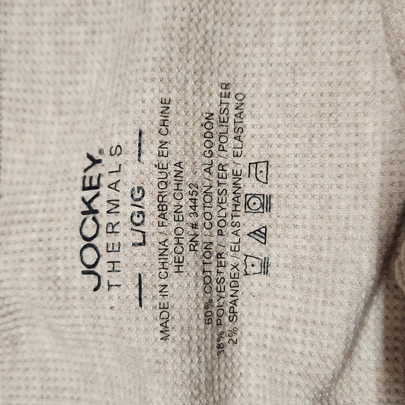 Jockey men's waffle thermal pants.  Large 36-38 in. Tan. NWT - Picture 6 of 6